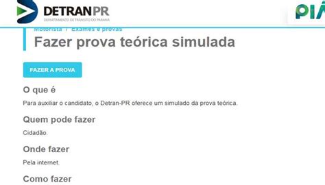 prova detran pr